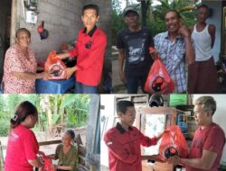 PAC PDI Perjuangan Pesanggaran Bagikan Ratusan Paket Sembako Di 5 Desa Kecamatan Pesanggaran